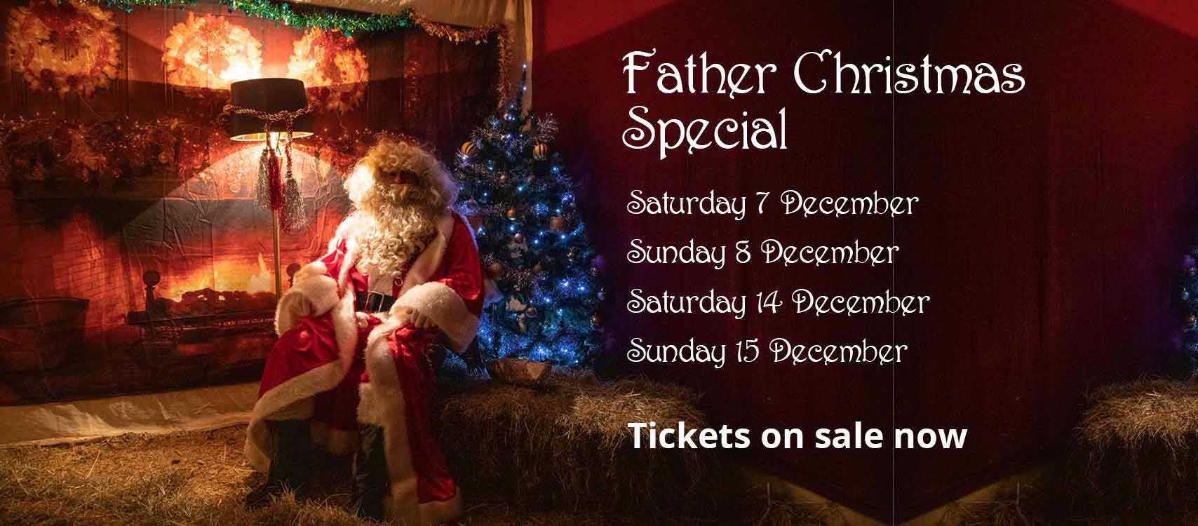 Advert for the December Father Christmas Special events